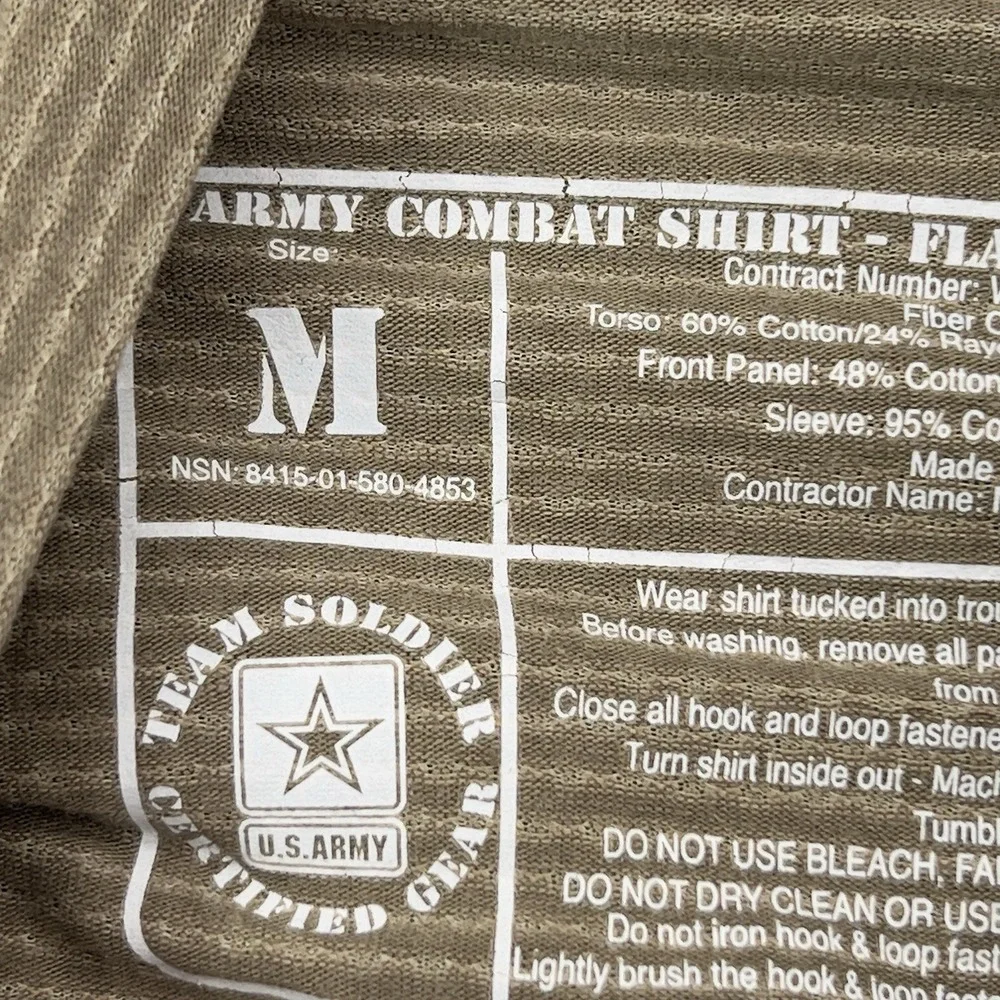 Army‎ Combat Shirt Long Sleeve Flame Resistant Multicam Men's M New